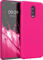 kwmobile telefoonhoesje voor OnePlus 6T - Hoesje met siliconen coating - Smartphone case in neon roze