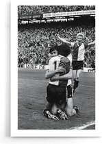 Walljar - Poster Ajax - Voetbalteam - Amsterdam - Eredivisie - Zwart wit - Feyenoord - AFC Ajax '79 - 70 x 100 cm - Zwart wit poster