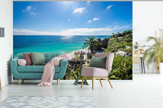 Behang - Fotobehang Strand - Natuur - Wolken - Breedte 600 cm x hoogte 400 cm