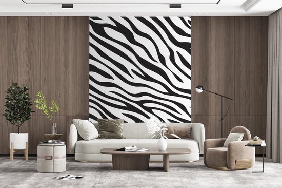 Papier peint - Papiers Papier peint photo Motifs - Zebra - Zwart - Wit - Largeur 190 cm x Hauteur 260 cm