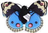 vingerpop vlinder 22 cm pluche blauw/zwart