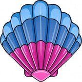 strandlaken schelp 150 x 150 cm blauw/roze