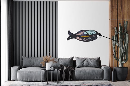 Papier peint - Papiers Papier peint photo Poissons - Pastel - Zwart - Largeur 170 cm x Hauteur 260 cm