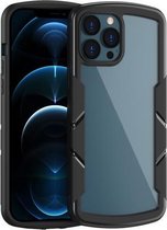 Shield 3 in 1 acryl pc rubberen schokbestendige hoes voor iPhone 13 Pro Max (zwart)