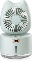 BD-MM1 Cat Shape Household Desktop Oplaadbare Spray Luchtbevochtiger Fan (Groen)