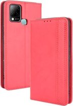 Voor Infinix Hot 10s/10s NFC/10T Magnetische Gesp Retro Crazy Horse Textuur Horizontale Flip Lederen Case met Houder & Kaartsleuven & Fotolijst (Rood)
