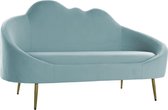 Sofa DKD Home Decor Polyester Metaal Gouden Hemelsblauw (155 x 75 x 92 cm)