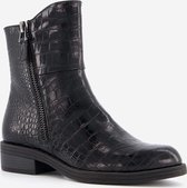 Nova dames enkellaarsjes met croco print - Zwart - Maat 42