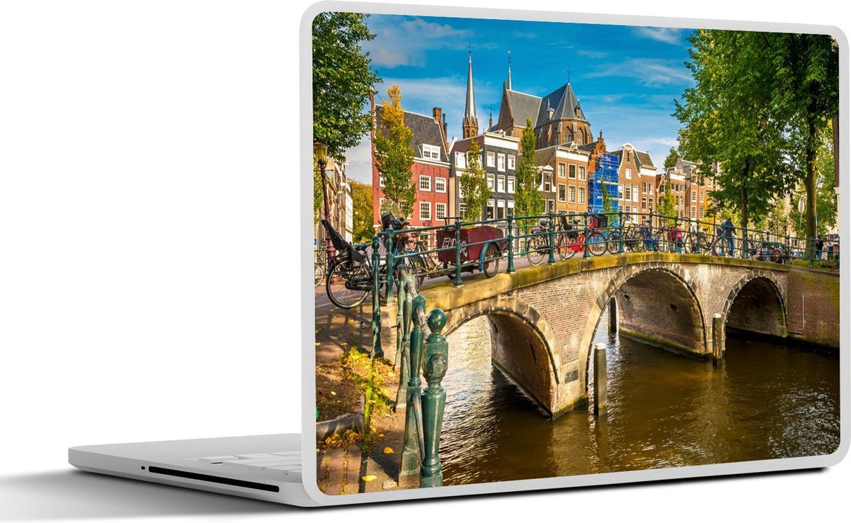 Afbeelding van product SleevesAndCases  Laptop sticker - 13.3 inch - Brug - Kanaal - Amsterdam