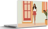 Laptop sticker - 10.1 inch - Vrouw - Kleding - Zomer - Pastel - 25x18cm - Laptopstickers - Laptop skin - Cover