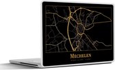 Laptop sticker - 10.1 inch - Kaart - Mechelen - Zwart - Goud - 25x18cm - Laptopstickers - Laptop skin - Cover
