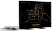 Laptop sticker - 10.1 inch - Stadskaart - Bangkok - Goud - Zwart - 25x18cm - Laptopstickers - Laptop skin - Cover