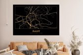 Décoration murale Métal - Peinture Aluminium - Carte - Alost - Zwart - Or - 150x100 cm - Dibond