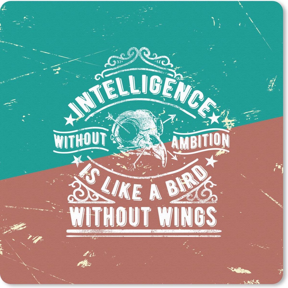 Muismat 30x30 cm - Mousepad Vintage - Design - Schedel - Muismatten