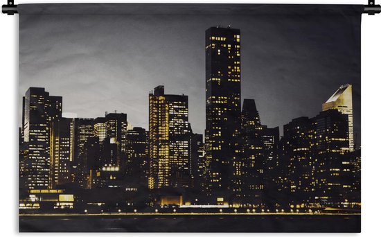 Wandkleed - Wanddoek - New York - Verlichting - Lamp - 150x100 cm - Wandtapijt