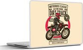 Laptop sticker - 14 inch - Motor - Vintage - Tekening - 32x5x23x5cm - Laptopstickers - Laptop skin - Cover