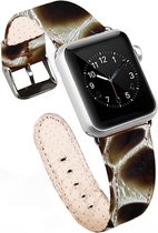 Apple Watch bandje Bruin giraffen stug lak print leer 38/40 mm