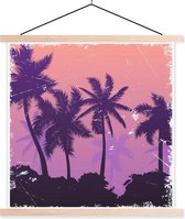 Affiche scolaire - Palmier - Nuit - Dessin - 60x60 cm - Lattes vierges