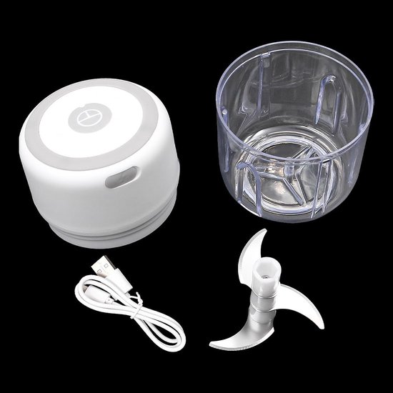 Mini Keukenmachine - Voedselhakker Hakmolen - Snel Ingrediënten Snijden - Draadloos USB Opladen - 250 ml - Wit van MINI — afbeelding 4