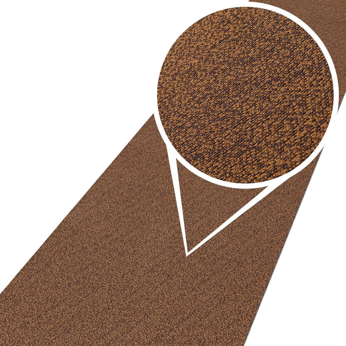 ANRO Tapijtloper Tamara Bruin 500x50cm – Velours Gangloper Antislip Keukenloper Hal Op Maat
