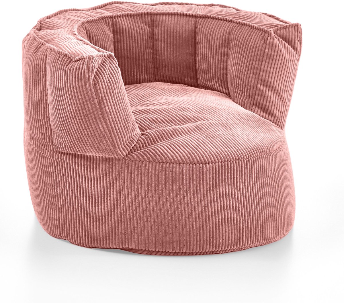 Snuggle XXL roze corduroy beanbag stoel - Luxe loungestoel voor binnen - 95cm