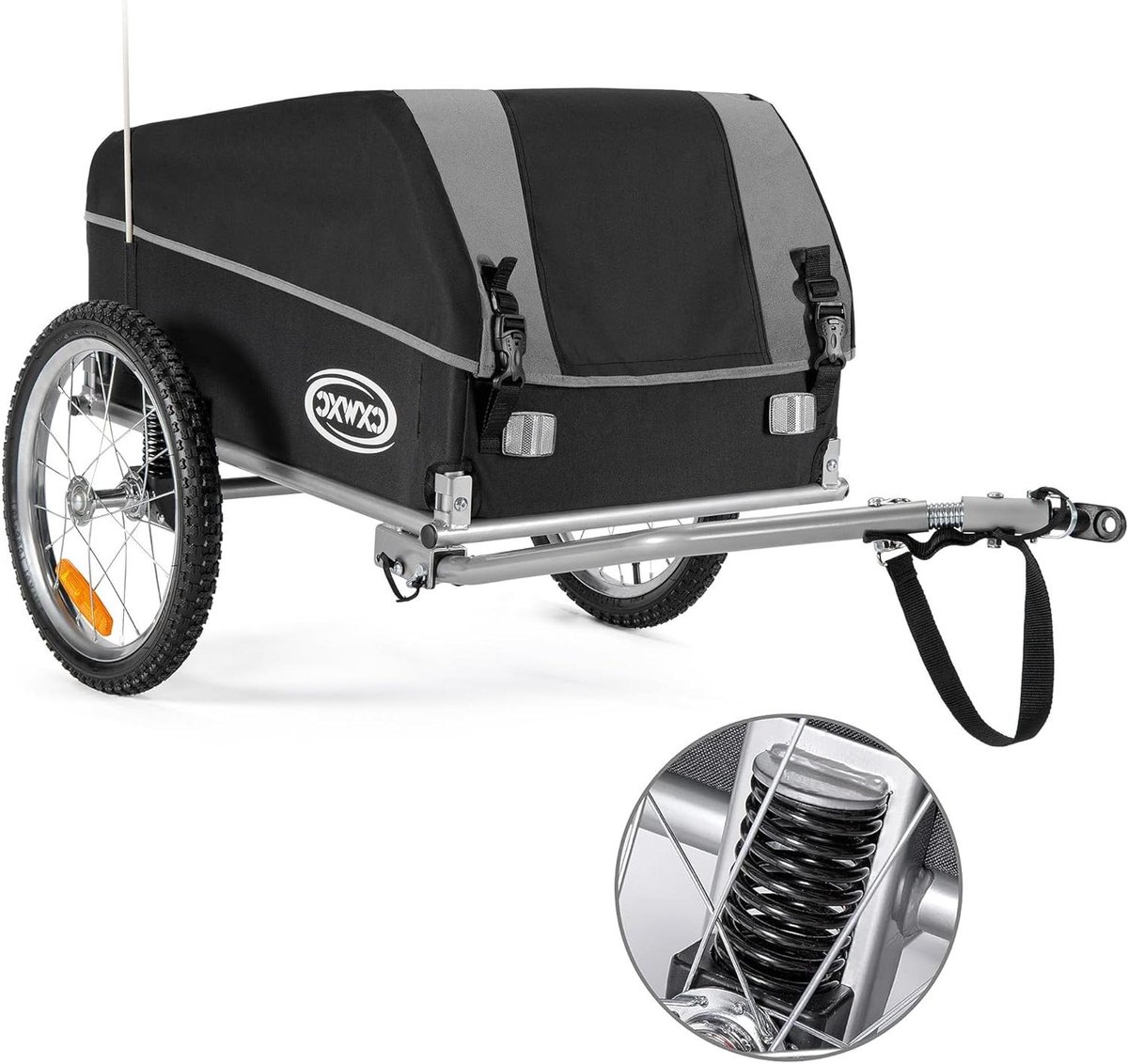 Fietsaanhanger - Fietskar Bagagewagen - Dagelijks Transport - Inklapbaar Met Dekzeil - 120 liter - Zwart