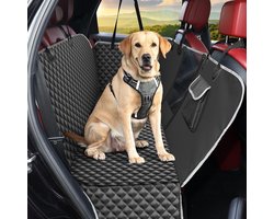 KYG Hond Autostoel Cover Hangmat Hond Seat Cover met Mesh Venster Duurzaam Krasbestendig En Waterdichte Auto Achterbank Bescherming Cover Huisdier Autostoel Cover Voor Auto's/Vrachtwagens/Suv 135 X