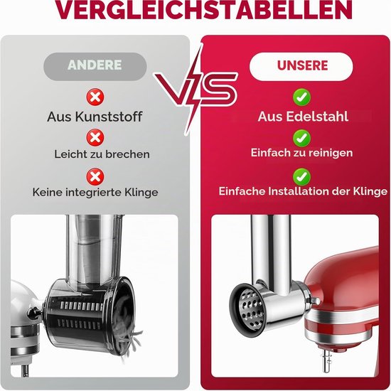 Groentensnijder van roestvrij staal voor KitchenAid keukenmachines — afbeelding 4