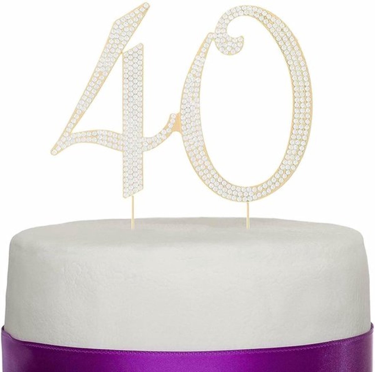 Strass Verjaardagstaart Topper - Nummer 40 - Decoratie Voor Verjaardagsfeestje - Goud