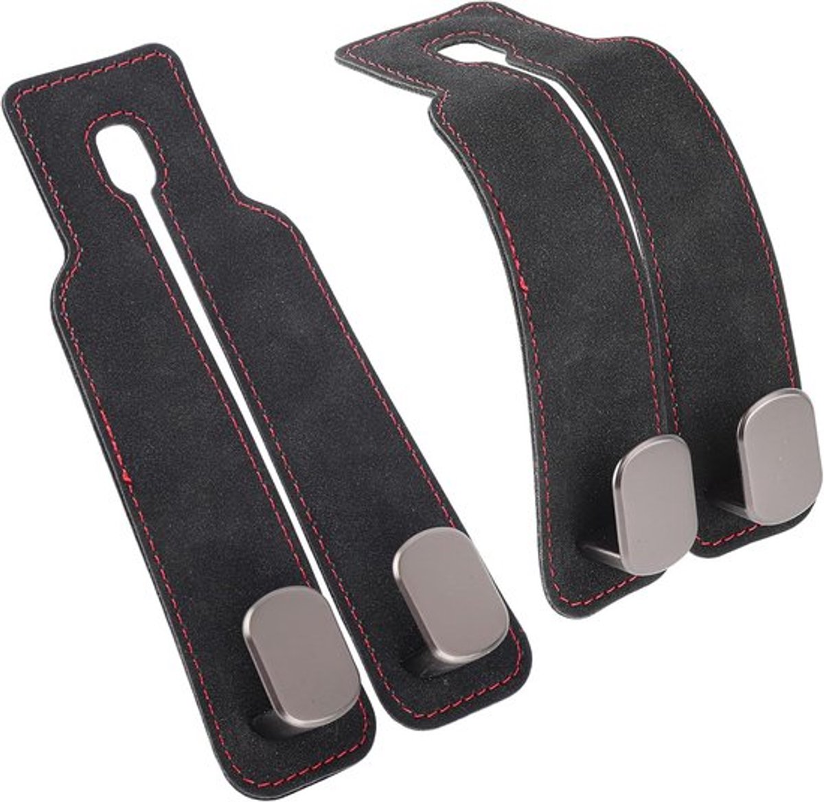 2pc Auto Stoel Hoofsteun Haken - 17x8.5cm Dubbele Auto Stoel Opslag Hangers - Auto Stoel Achterhaak voor Tassen - Handtassen - Auto Opslag (Zwart)