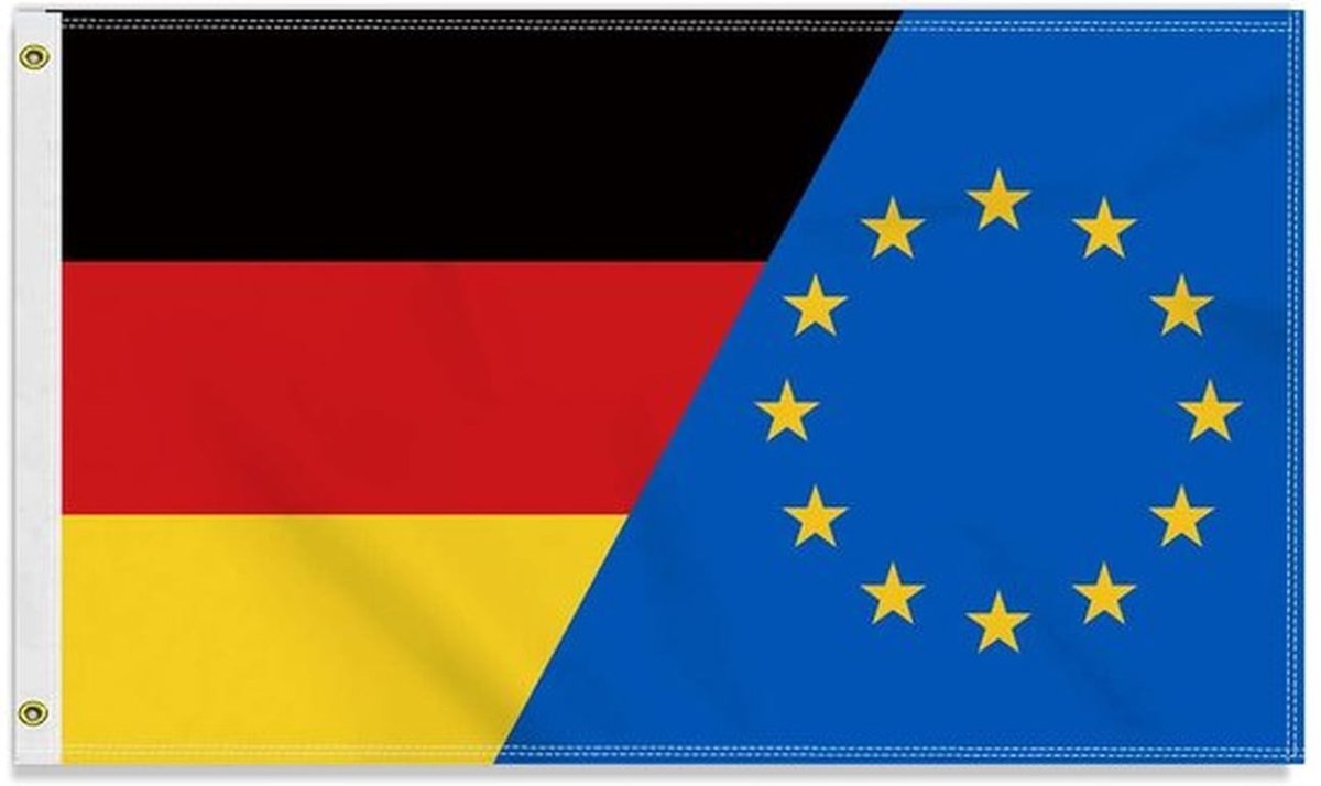 Grote 90×150 cm Duitsland Europese Unie vlag - Grote 150D Duitse EU vriendschapsbanner - Duurzame Duitse vlag dubbelzijdige print decor messing ogen Grote Europese Unie