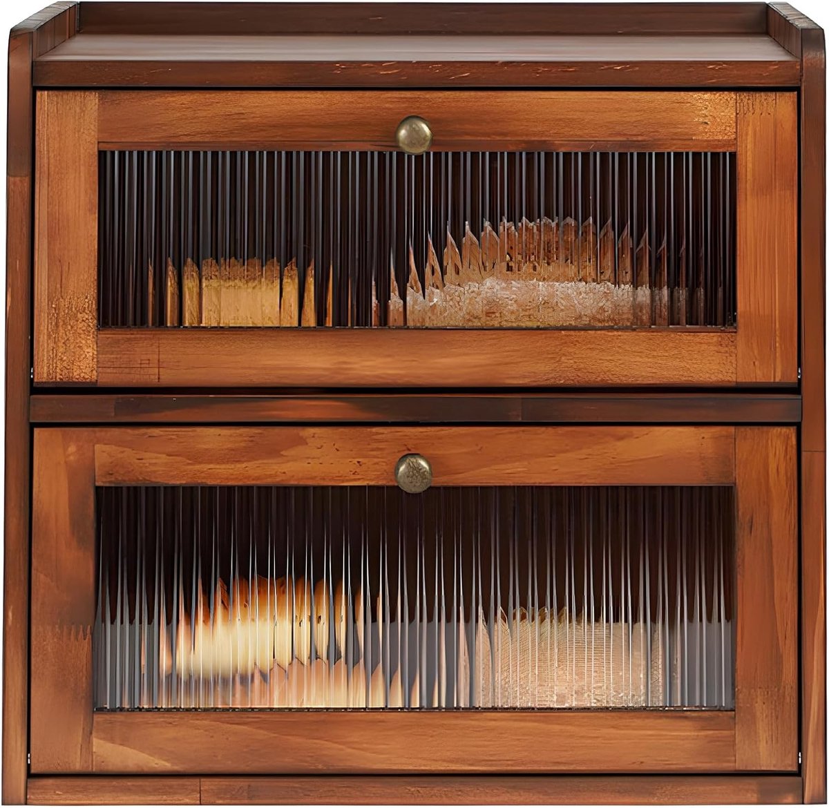 Grote Broodtrommel - Hout - 36,5 x 24 x 34 cm - Dubbelzijdige Verpakking met Magnetische Deur - Voor Brood en Snacks