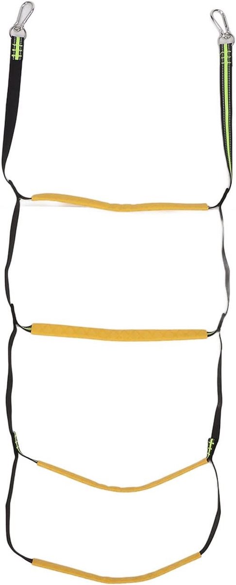 Draagbare Bootladder - Zwart - 4 Treden - Opvouwbare Touwladder voor Watersport - Voor Buitenactiviteiten