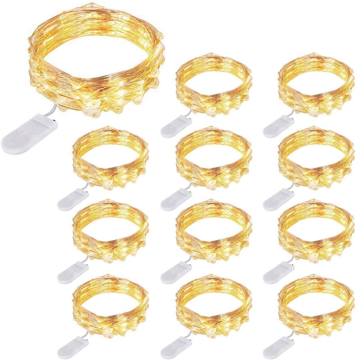 Lichtsnoer - Wit - 2 m - Waterdicht Koperdraad met 20 LED's - Voor Bruiloft en Decoraties