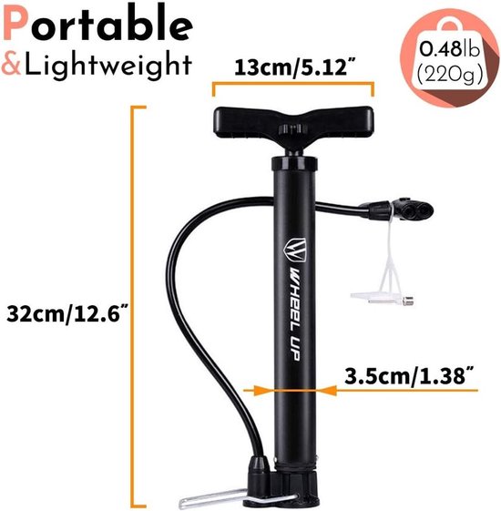 Draagbare Automatische Voetpomp - Zwart - Mini Luchtpomp voor Fiets - Voor Presta en Schrader Ventielen — afbeelding 2