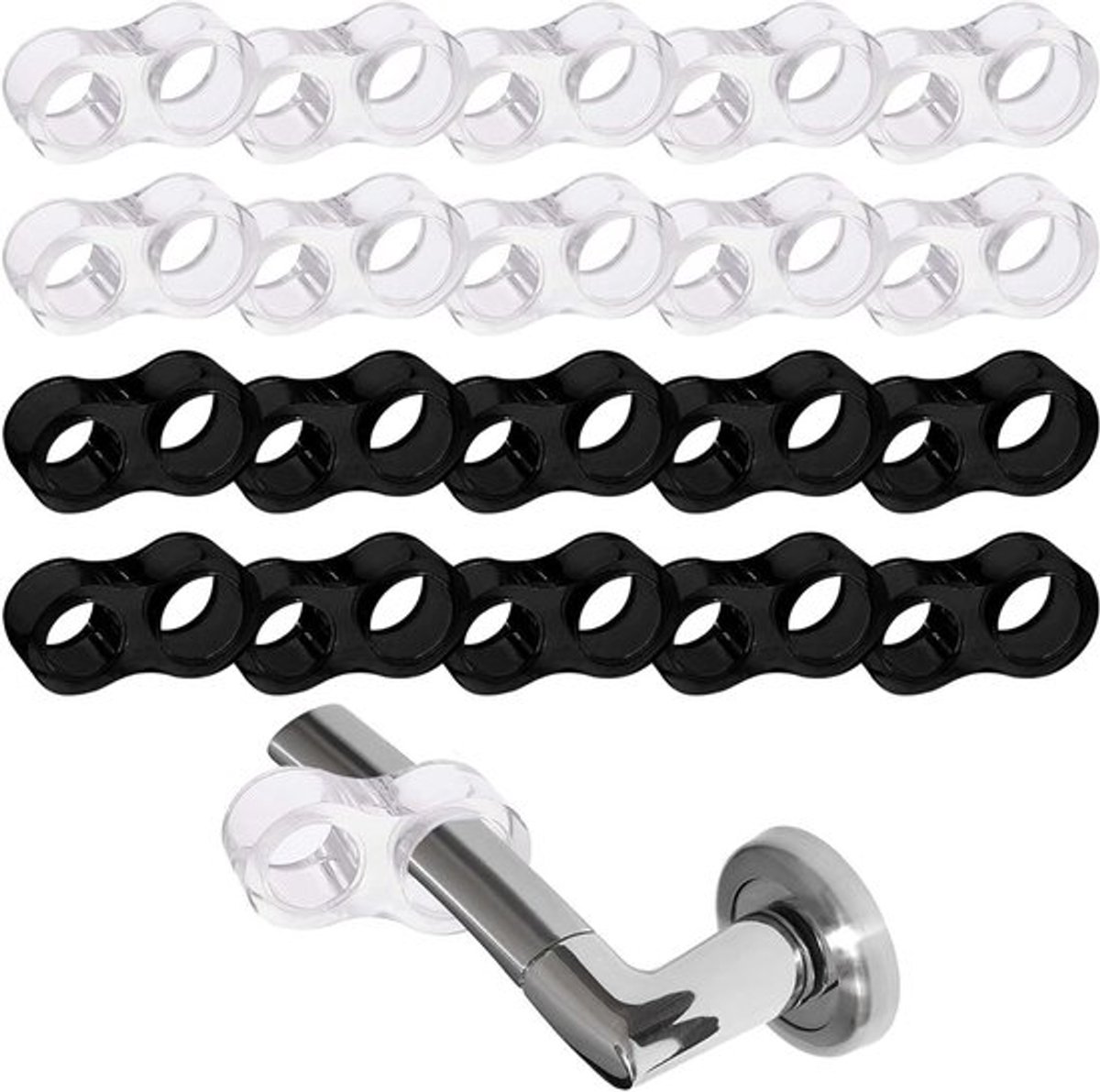 8-vormige deurklinkbuffer - Set van 20 - Elastische deurstopper - Muurbescherming