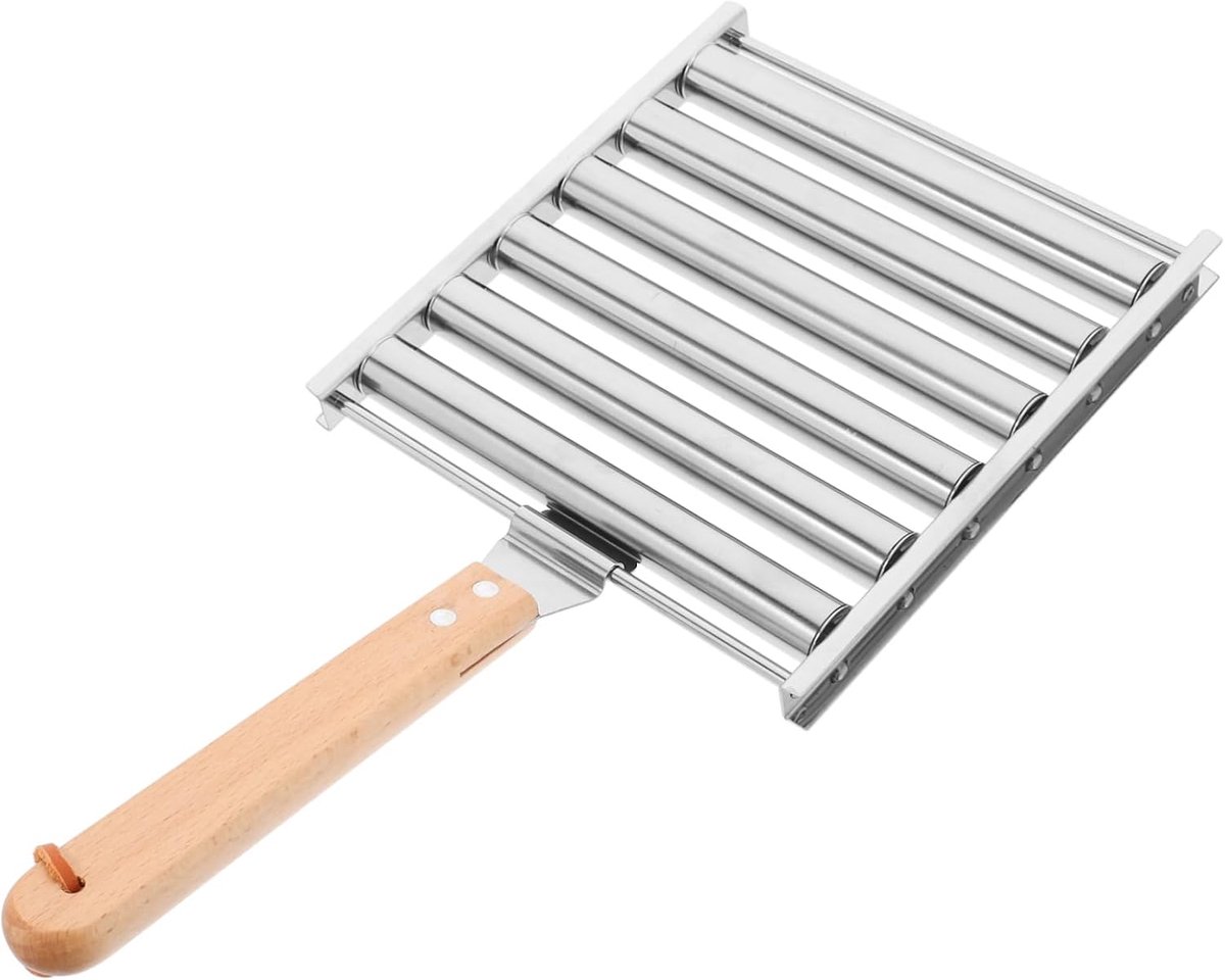 Hotdogroller Grill - Worstroller Barbecue - Gelijkmatig Grillen - Roterend Mechanisme - 36 x 17.4 cm - Zilver