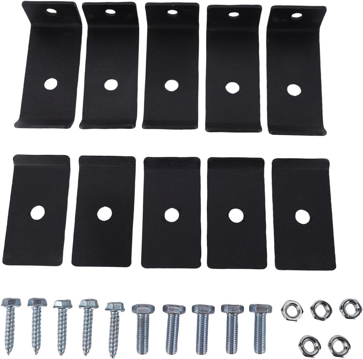 Bevestigingsset - Roosterhouders - Hekken Plaatsen - Robuuste Koolstofstaal - 5 Sets - Zwart