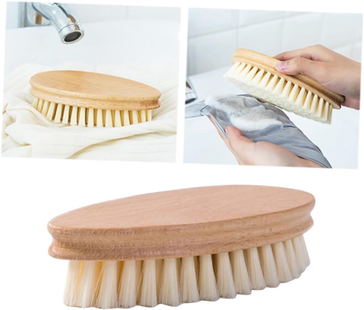 Kledingborstel - Meubelborstel Schoenborstel - Kleding Onderhoud - Zachte vezels - 15 cm - Natuurlijk