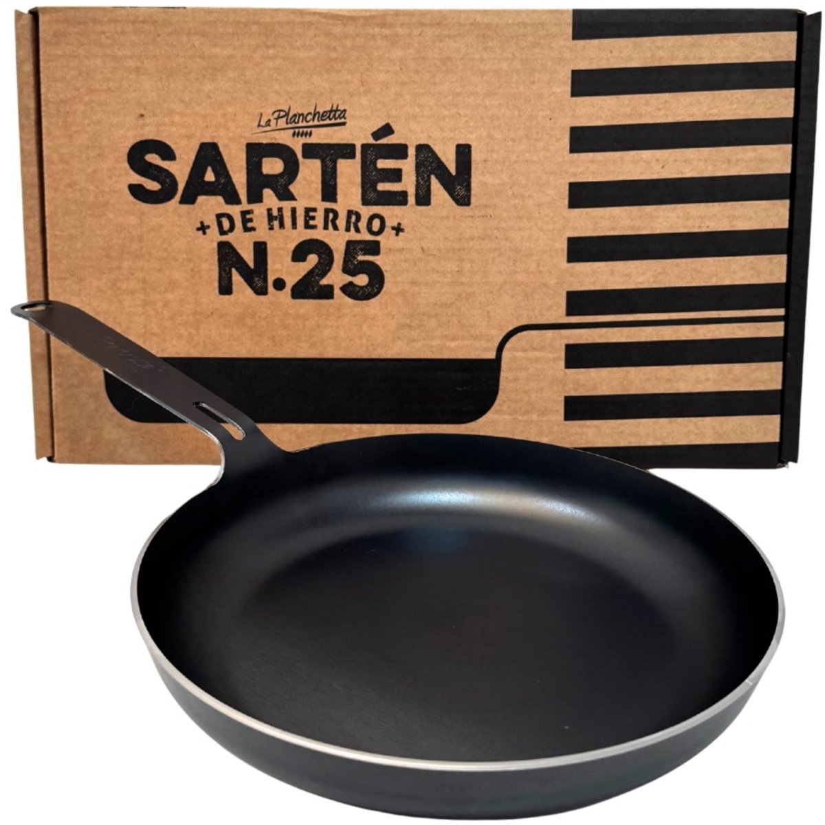 La Planchetta Koekenpan 25 cm – Warmgewalst IJzer – PFAS-vrij & Teflonvrij – Inductie, Gas, Oven & Open Vuur