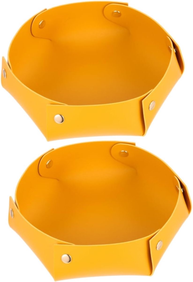 Dobbelstenen Bakjes - Opberghouder - Spel Organisatie - Vouwbaar Design - 2 stuks 17.5cm - Geel