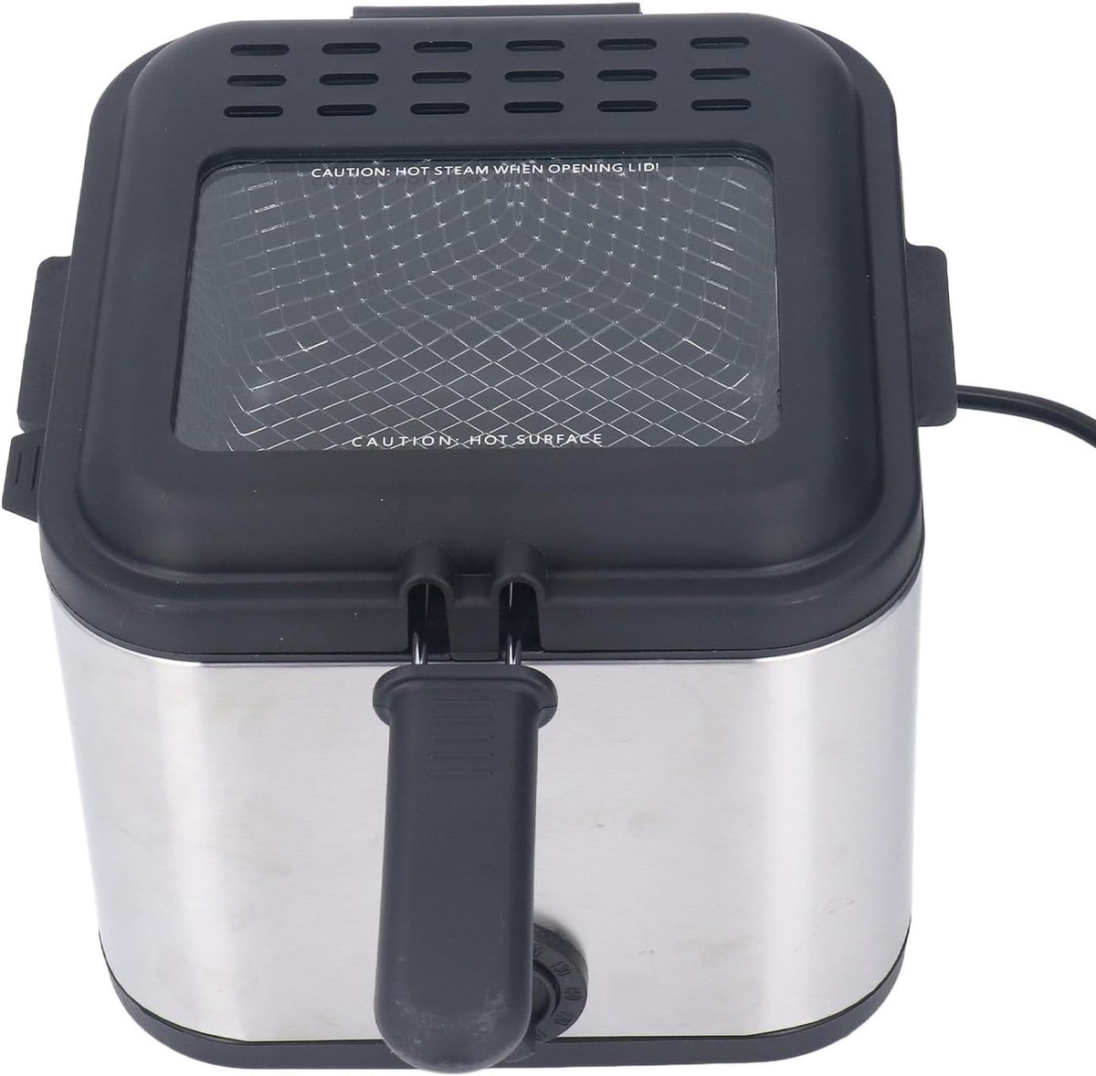 Elektrische Friteuse Frituurpan Snelle Snacks Veilig Magnetisch Snoer 25 Liter Zilver