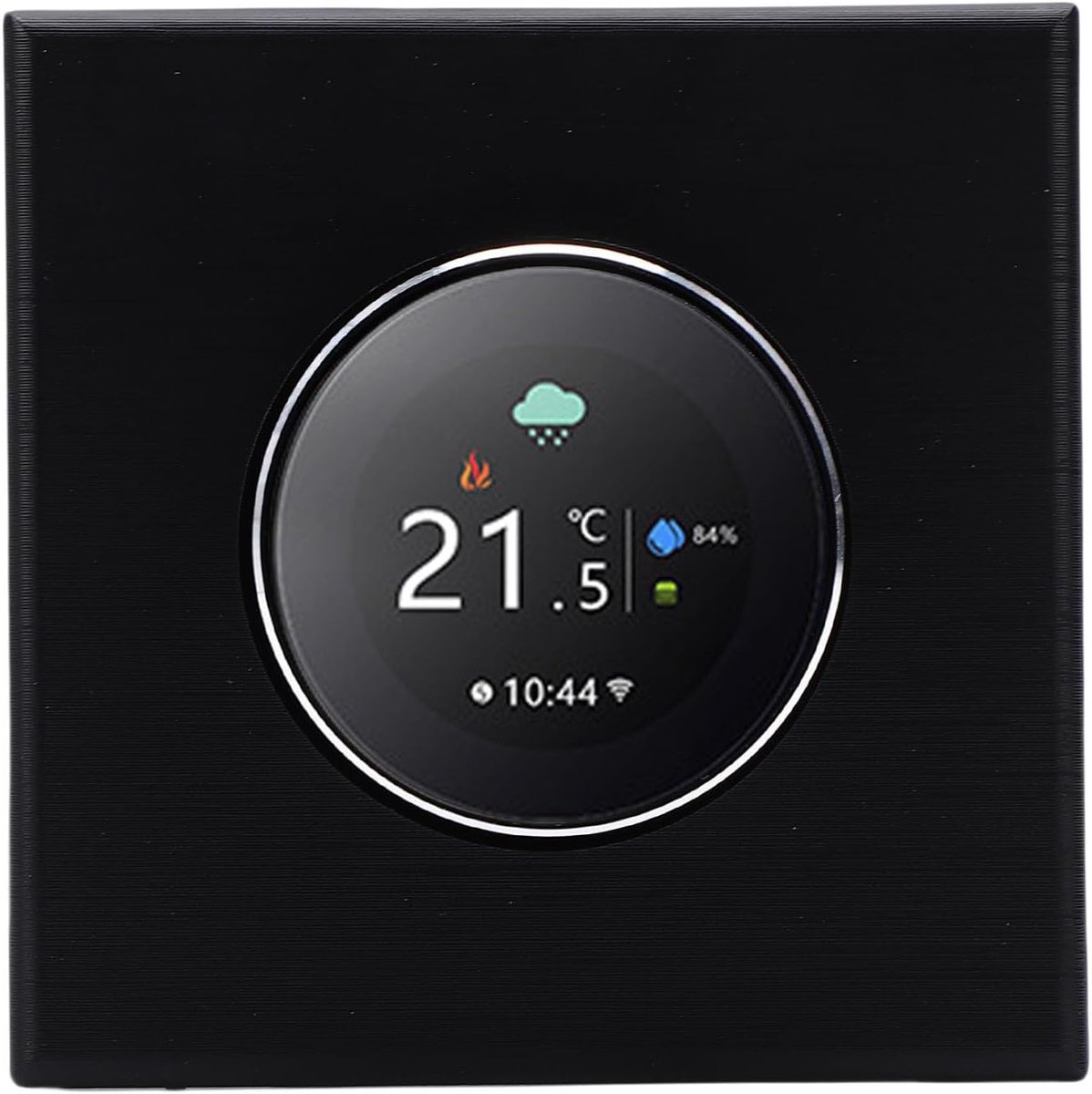 Slimme Thermostaat - Vloerverwarming Bediening - Comfort Verwarmen - Smartphone Bediening - 86x86mm - Zwart