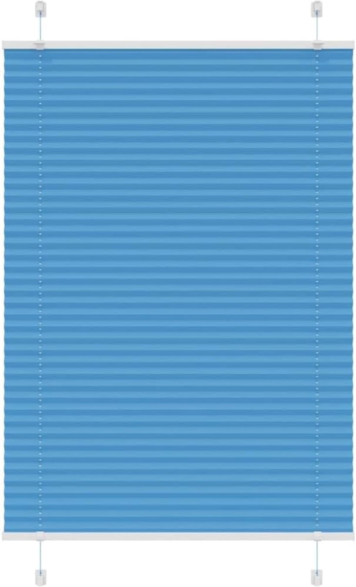 Plisségordijn - Klemgordijn vouwgordijn - Inkijk weren - Zonder boren - 95 x 100 cm - Blau