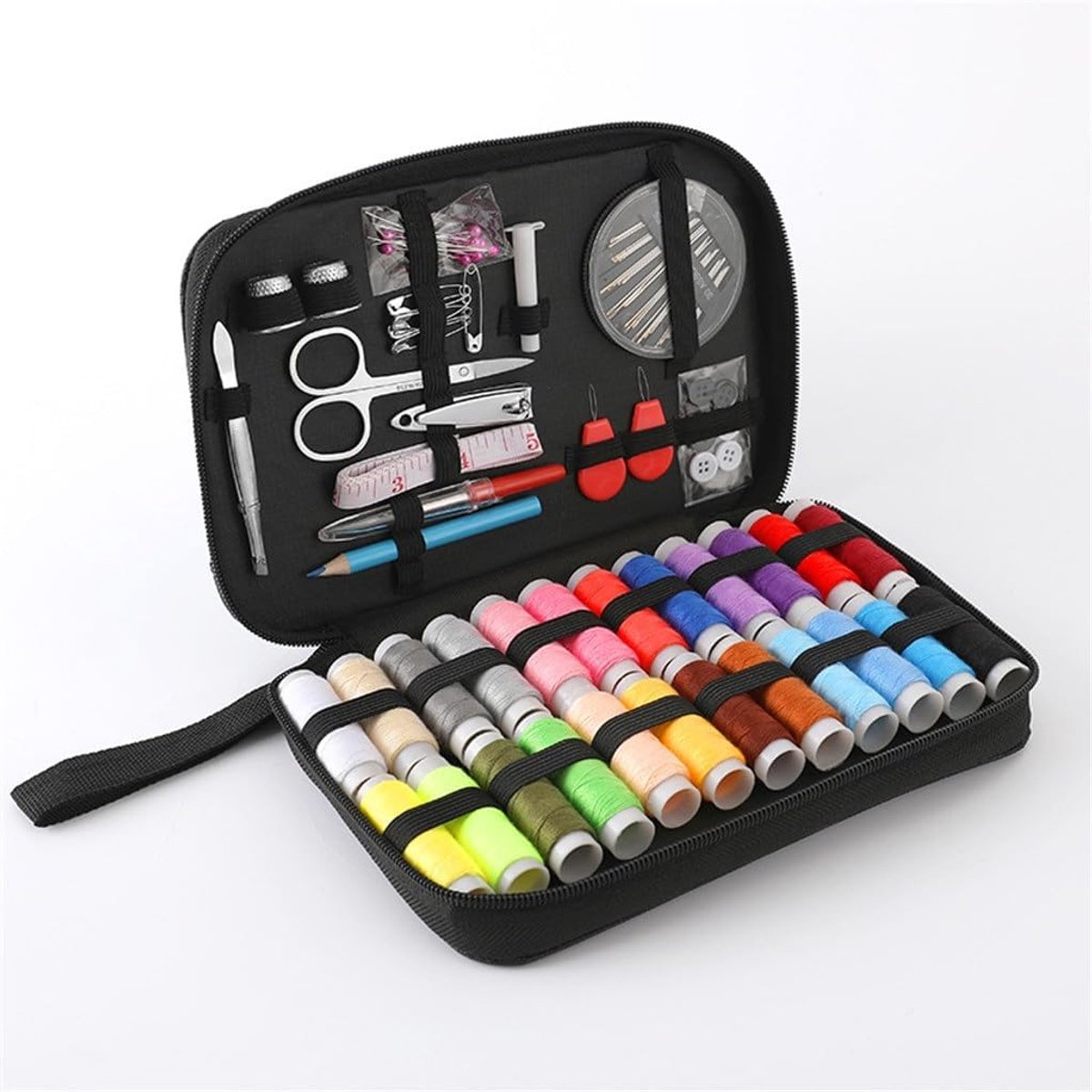 Naaiset - Naaidoos - Kleine reparaties - Compact en draagbaar - Complete set - Diverse kleuren