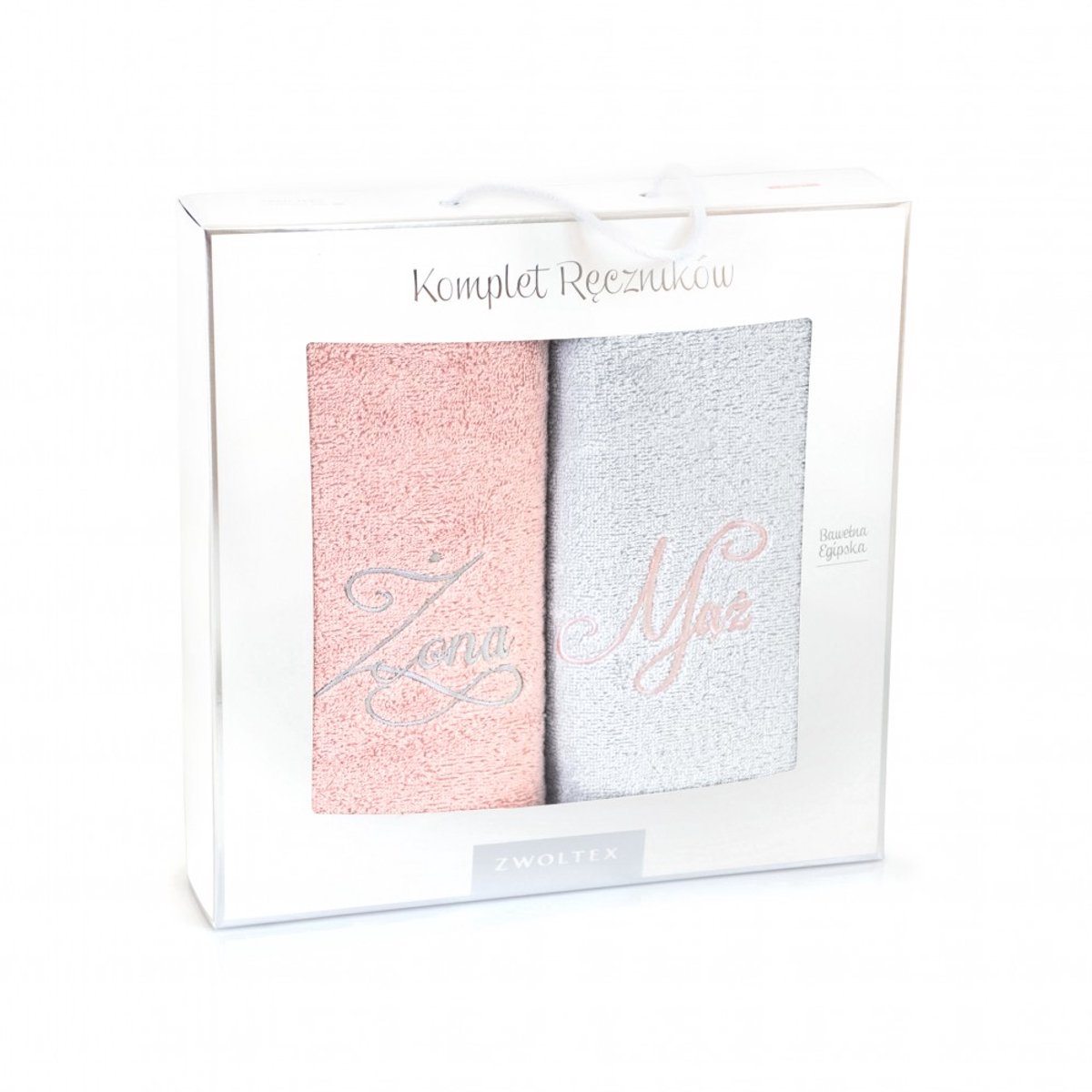 Zwoltex Luxe Handdoekenset "Man & Vrouw" met Borduursel (2x 70x130cm)