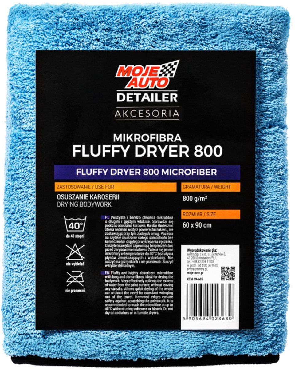 Moje Auto Fluffy Dryer - Microvezeldoek - 60x90cm - 800g/m² - Absorberend