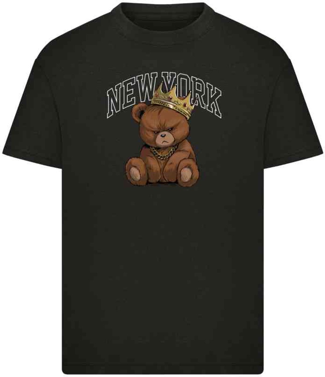 Mister Tee Kids NY Crowned Bear Kinder Tshirt Kids 122/128 Zwart