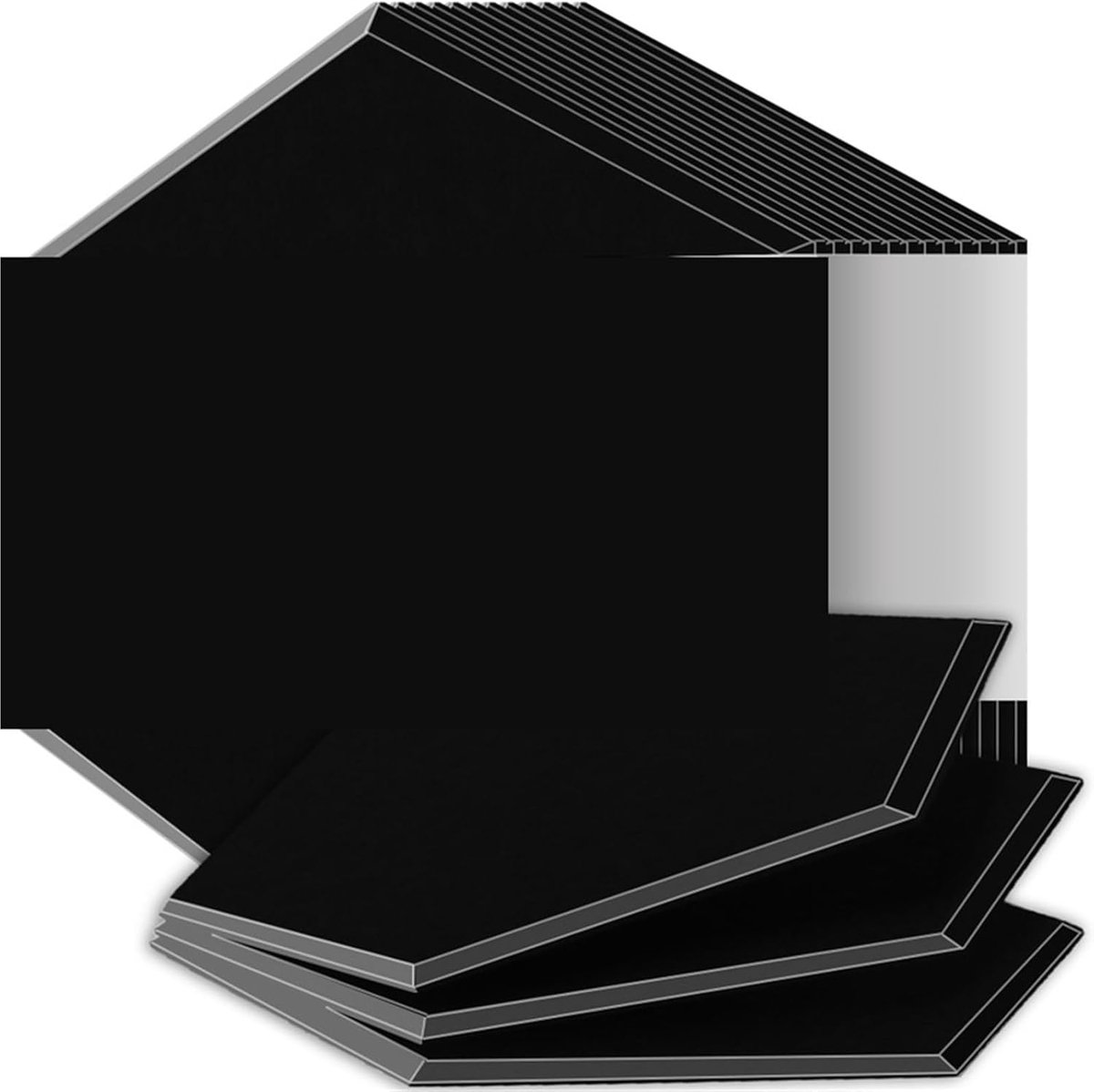 Akoestische Panelenset - Geluidsisolatie Platen - Studio Geluid Verbeteren - Hoge Dichtheid Materiaal - 6 Stuks - Zwart