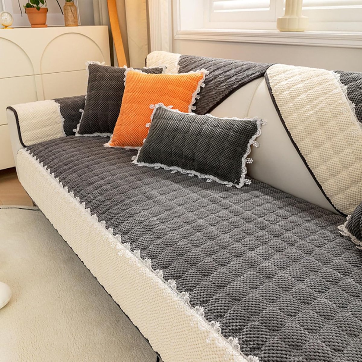 Bankhoes Stukken - Modulaire Kussens - Meubel Beschermen - Anti-slip Onderkant - 90x120cm 